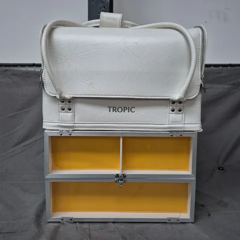 TROPIC WHITE STORAGE UNIT WITH CASE – FLORAL PATTERN