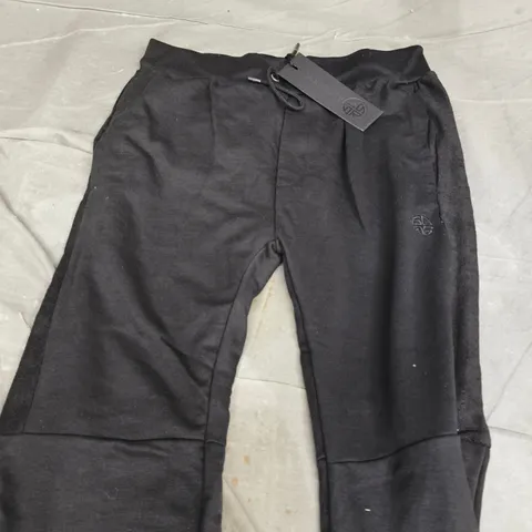 SOUL STAR MPJ MONTANA BLACK DRAWSTRING TROUSERS, SIZE L