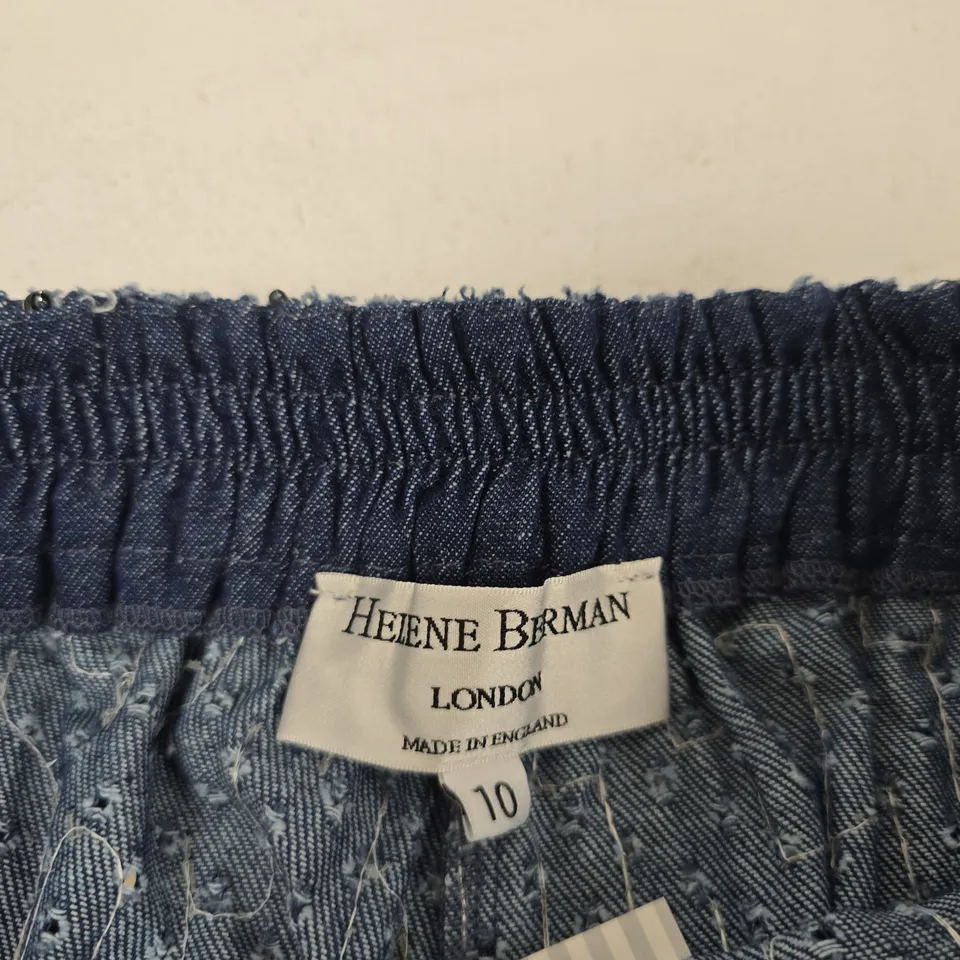 HELENE BERMAN LONDON SEQUINED DENIM TROUSERS – WOMEN, UK 10