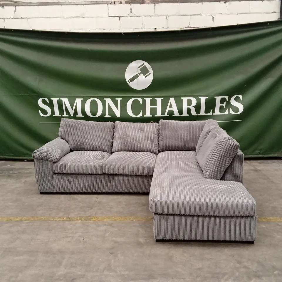 AMALFI STANDARD BACK FABRIC RIGHT HAND CORNER CHAISE SOFA - CHARCOAL RRP £949