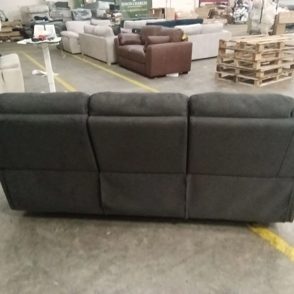 ALBION FABRIC 3 SEATER HIGH BACK MANUAL RECLINER SOFA - CHARCOAL RRP £749