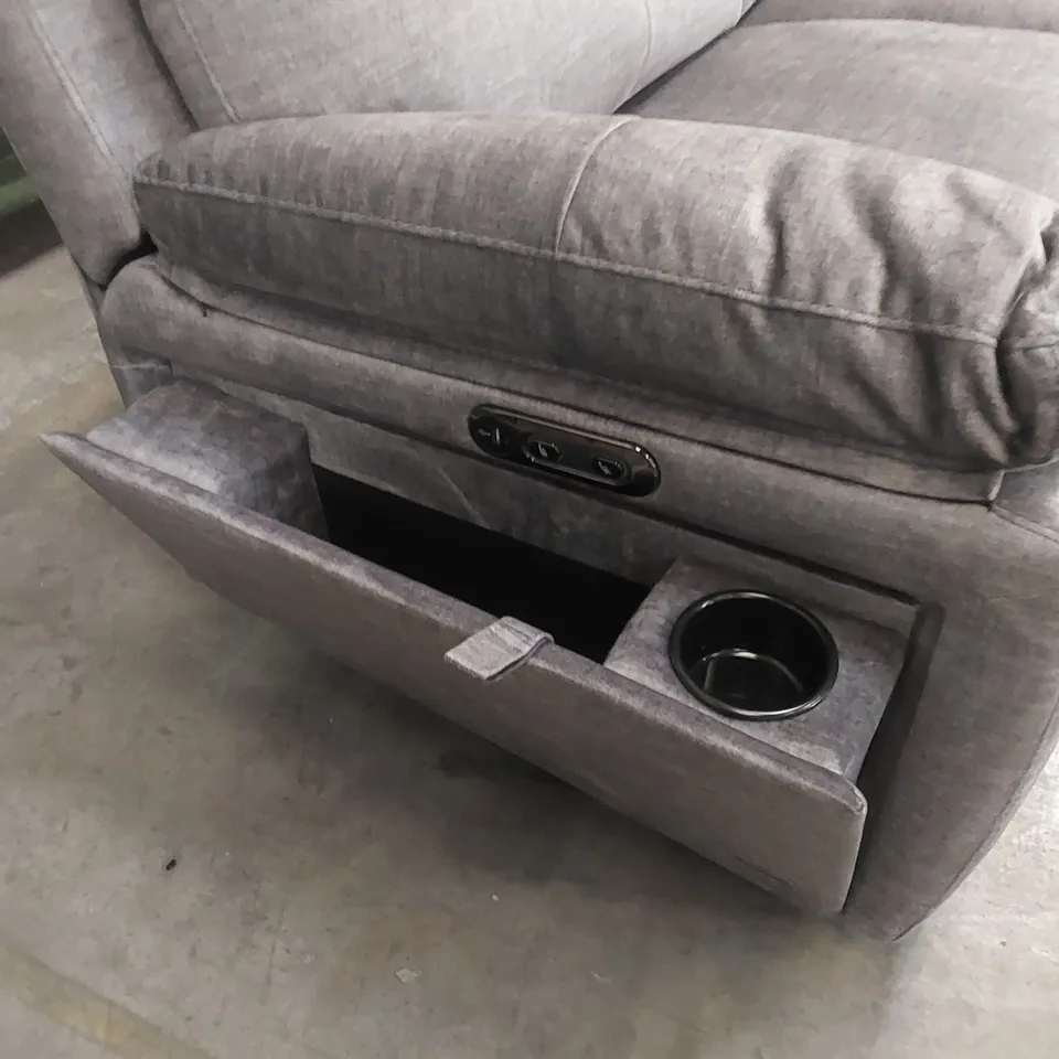 DESIGNER IVANA 3 SEATER FABRIC UPHOLSTERED POWER RECLINER SOFA