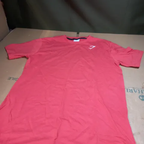 ORANGE GYMSHARK GYM TOP SIZE S 