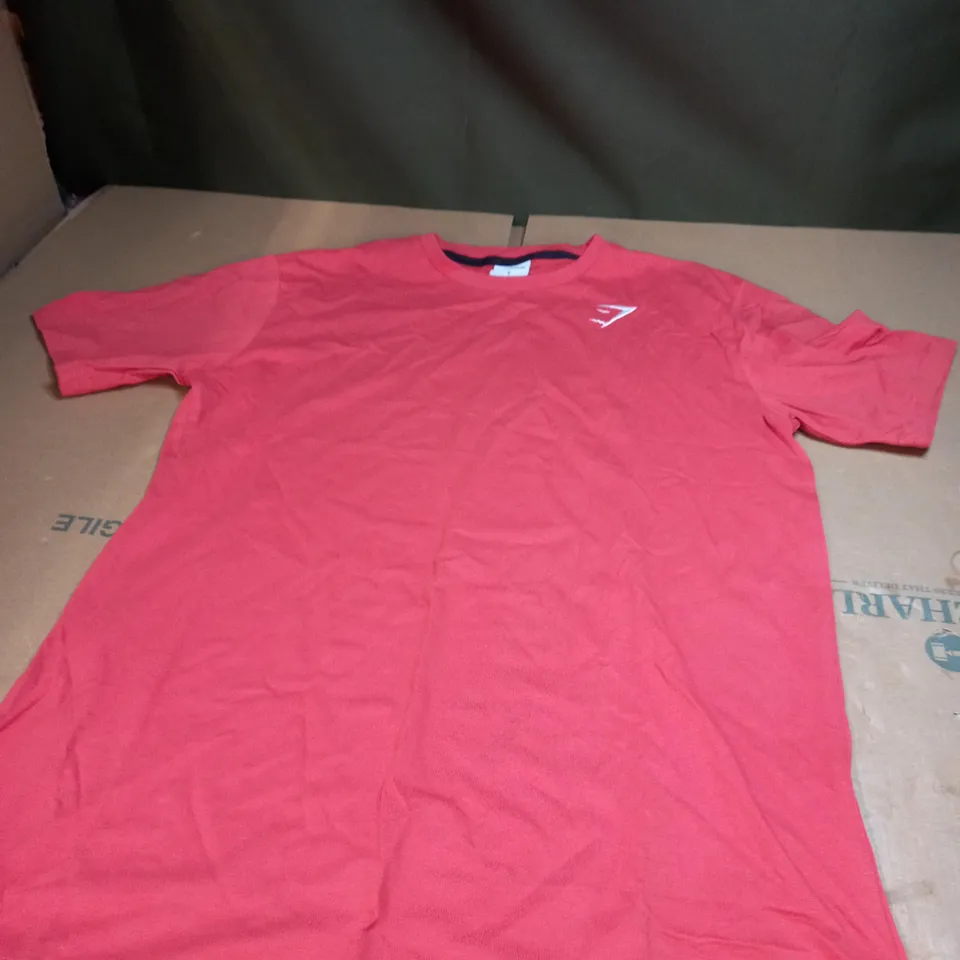 ORANGE GYMSHARK GYM TOP SIZE S 
