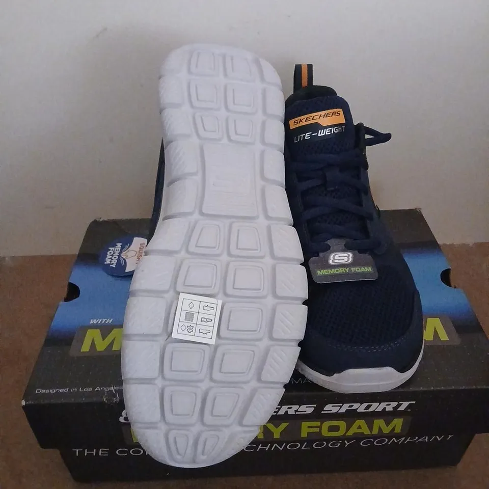 SKECHERS SPORT MEMORY FOAM TRAINERS – NAVY UK 7 