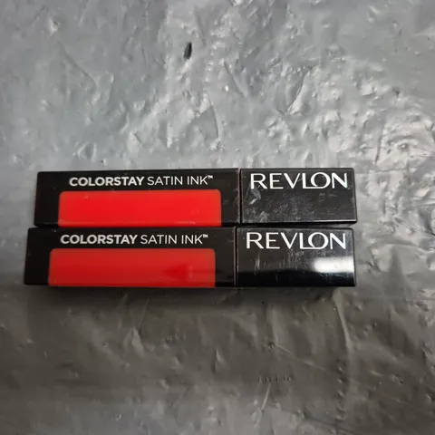 LOT OF 2 REVLON COLOURSTAY SATIN INK LIPSTICK - SHADE 014 - 50ML