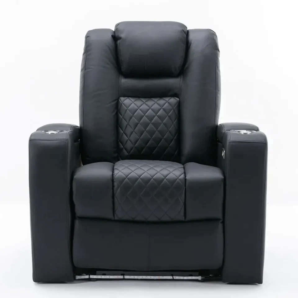BOXED ELECTRIC AIR LEATHER RECLINER CHAIR - BLACK (1 BOX)