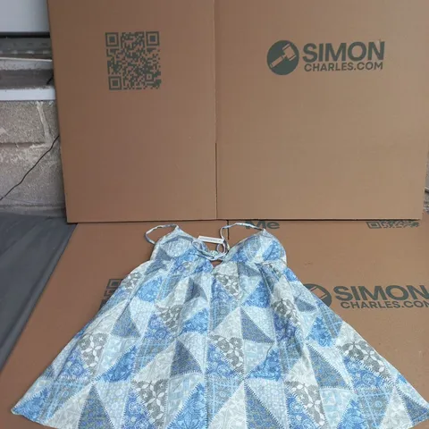 ABERCROMBIE & FITCH WOMEN'S BLUE FLORAL PRINT BEACH COVER-UP DRESS – SMALL PETITE (SMALL P)