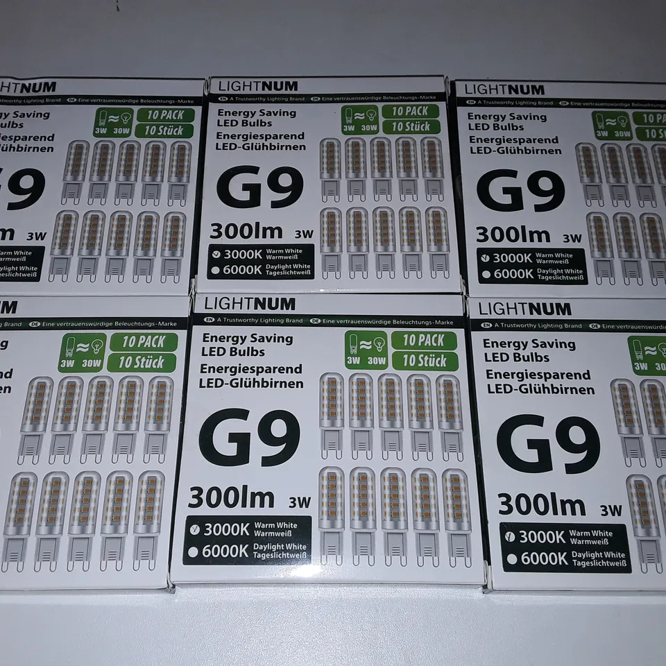 LOT OF 6 10-PACKS OF ENERGY SAVING G9 LED BULBS