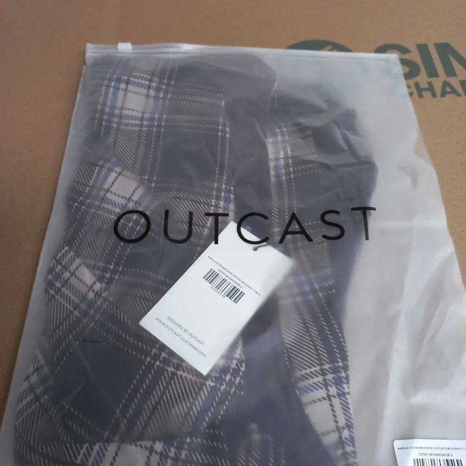 OUTCAST NARELLE TOP BROWN CHECK – SIZE S