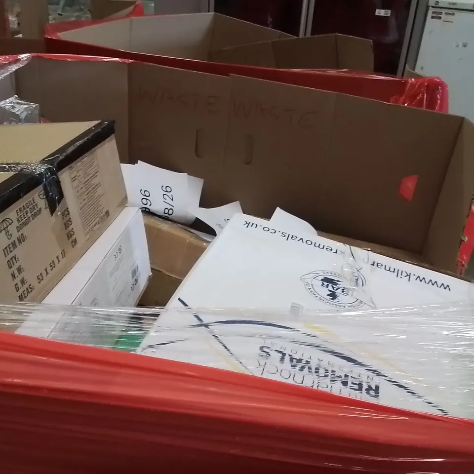 PALLET OF ASSORTED HOUSEHOLD GOODS AND PRODUCTS TO INCLUDE;FULL BODY MASSAGER PAD,RAKE,DEHUMIDIFIER