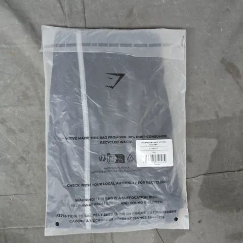 BAGGED GYM SHARK RETRO CONTRAST STITCH LEGGINGS IN BLUE SIZE SMALL