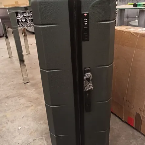 UNBOXED KEPLIN LUGG LIGHTWEIGHT DESIGN BIG SIZE TRAVEL SUITCASE GREEN COLOUR WITH WHEELS AND LOCK NUMBERS 