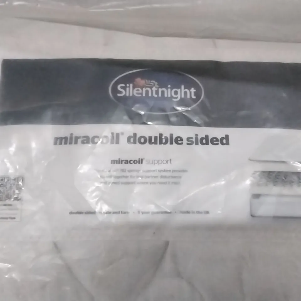 QUALITY BAGGED SILENTNIGHT MIRACOIL DOUBLE SIDED SINGLE 3FT MATTRESS