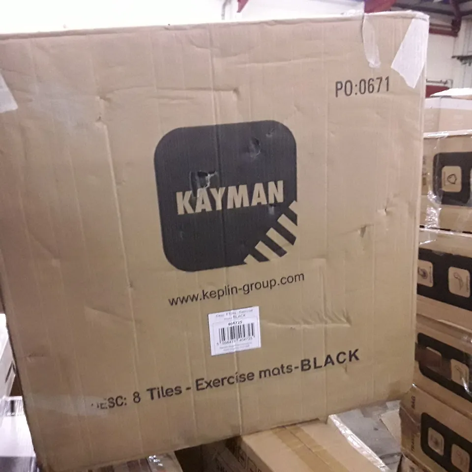 BOXED KAYMAN 8 TILE EXERCISE MAT - BLACK 