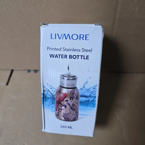 LIVMORE PRINTED STAINLESS STEEL WATER BOTTLE – 260 ML