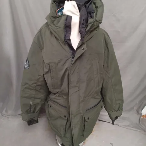 SUPERDRY CITY PADDED PARKA JACKET IN OLIVE GREEN SIZE XXL