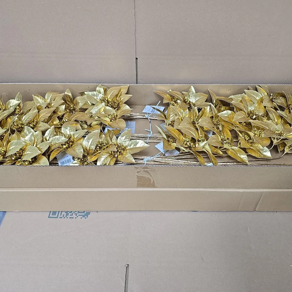 LOT OF APPROXIMATELY 24 GISELA GRAHAM GOLD FAUX FLOWER ARANGEMENTS