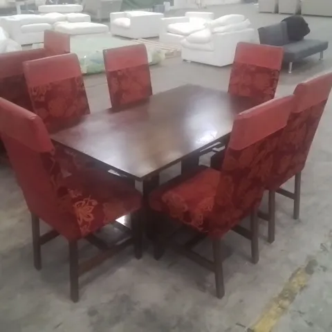 PUB RESTAURANT DINING TABLE WITH 6 CHAIRS