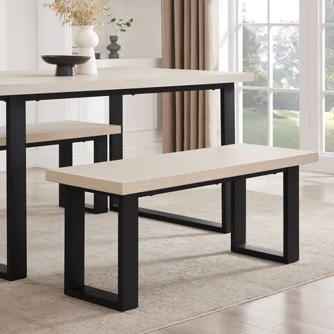 BOXED DUSK HARPER DINING BENCH - WOOD/BLACK (1 BOX)