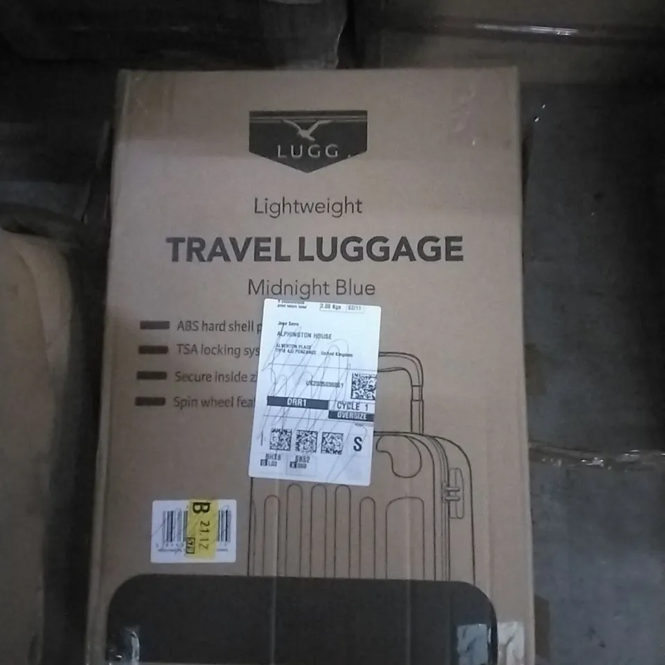 BOXED LUGG LIGHTWEIGHT TRAVEL LUGGAGE CASE - MIDNIGHT BLUE 