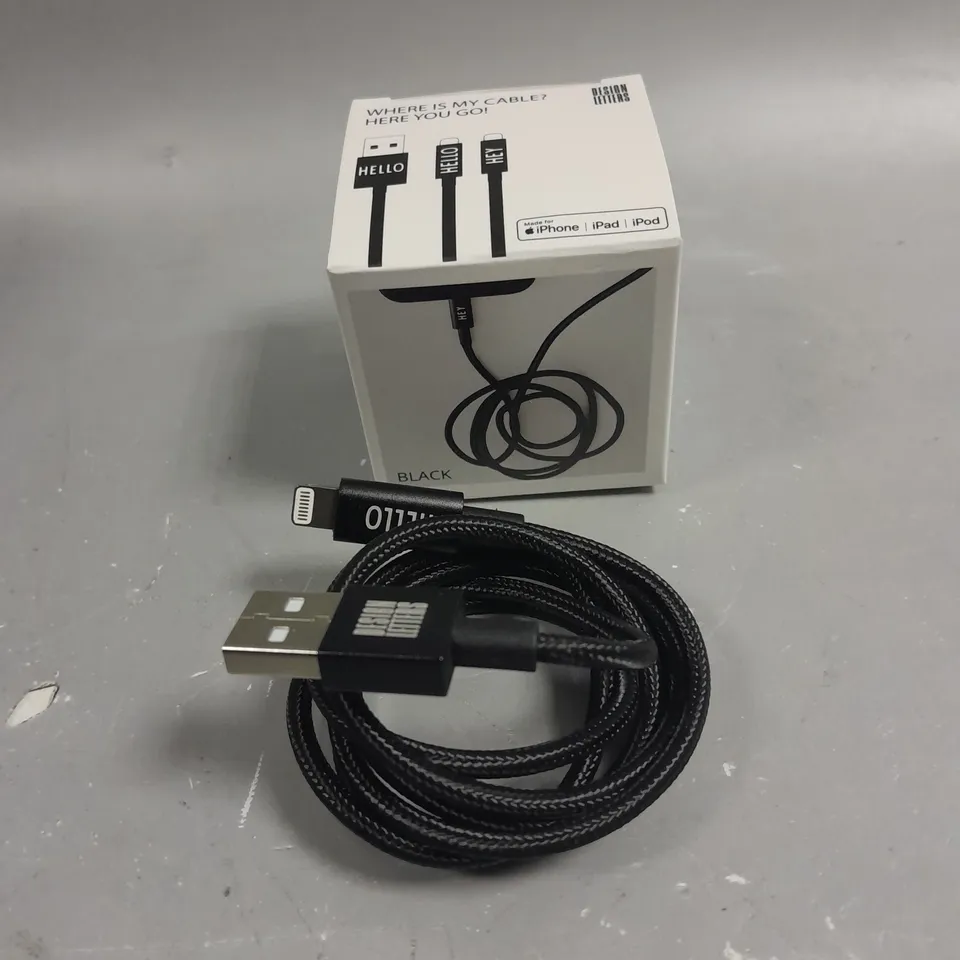 10 X BOXED DESIGN LETTERS MY CABLE LIGHTNING CABLES IN BLACK - 1M