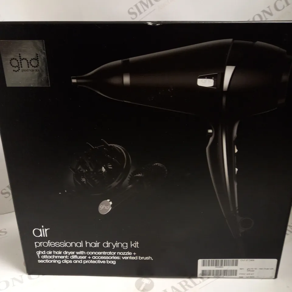 BOXED GHD AIR PROFESSIONAL HAIR DRYING KIT BLACK 