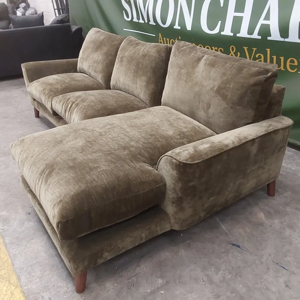 ASTRID RIGHT HAND FABRIC CORNER CHAISE SOFA - OLIVE RRP £1499