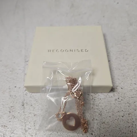 RECOGNISED ROSE GOLD TONE HEART PENDANT NECKLACE