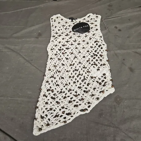 WHITE FOX BOUTIQUE RELY ON ME CROCHET TOP IN OFF WHITE SIZE XS