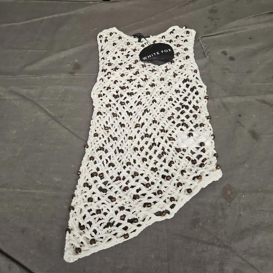 WHITE FOX BOUTIQUE RELY ON ME CROCHET TOP IN OFF WHITE SIZE XS