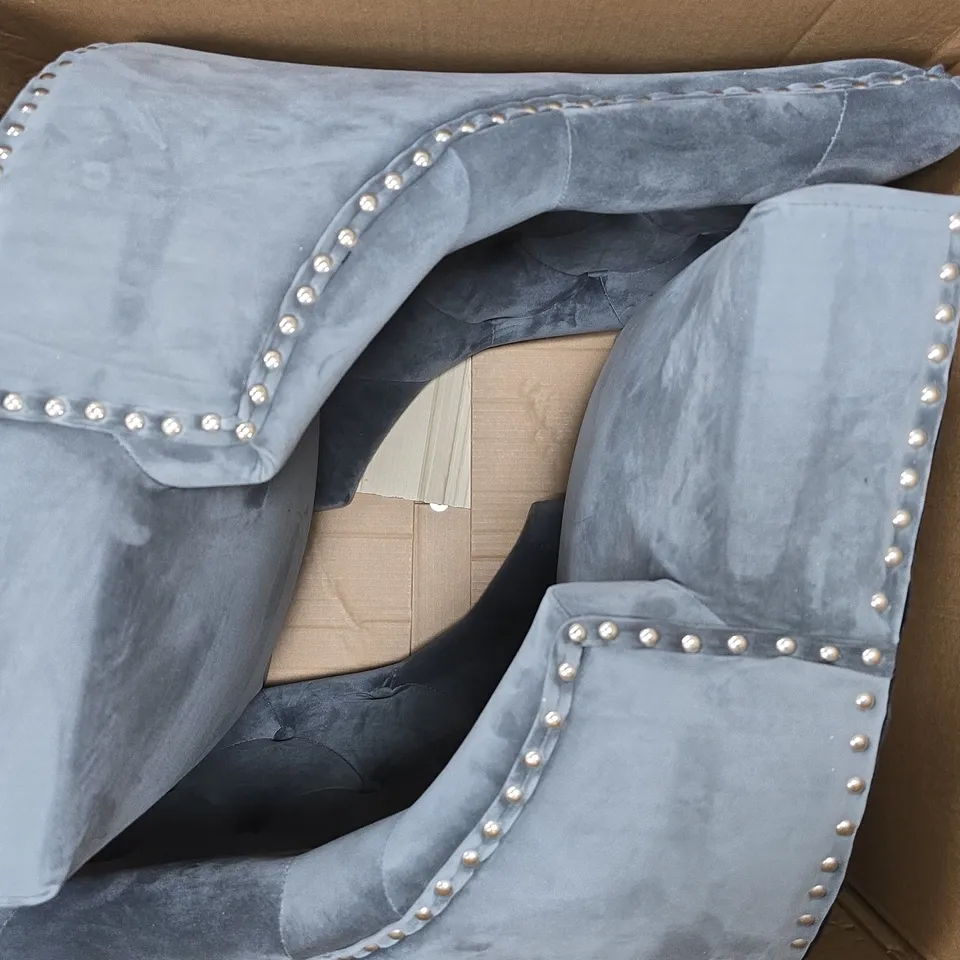 WARWICK PAIR OF VELVET DINING CHAIRS - CHARCOAL/BLACK - FSC CERTIFIED - COLLECTION ONLY