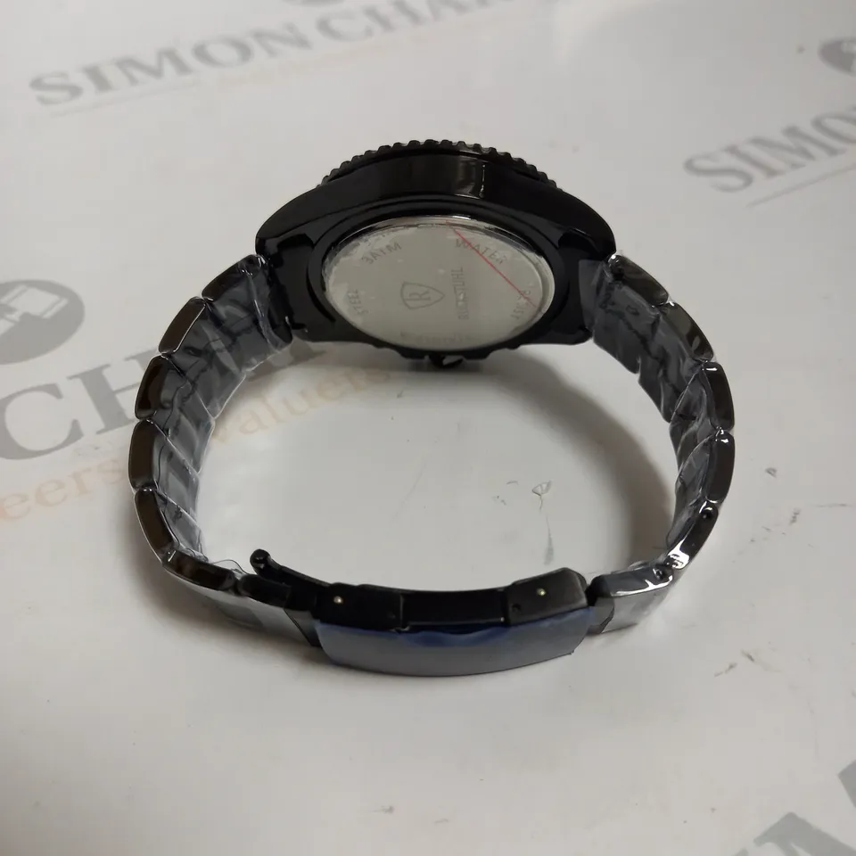 MENS RUCKSTUHL CHRONOGRAPH 8829 WATCH – BLACK DIAL - STAINLESS STEEL STRAP – 3ATM WATER RESISTANT – DATE FUNCTION