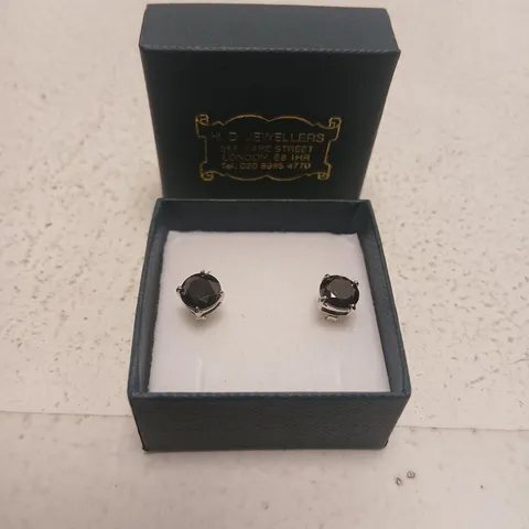 H.D. JEWELLERS BLACK STONE STUD EARRINGS