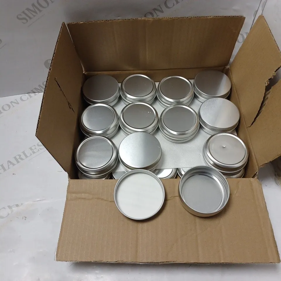 BOX OF 24 STORAGE TINS