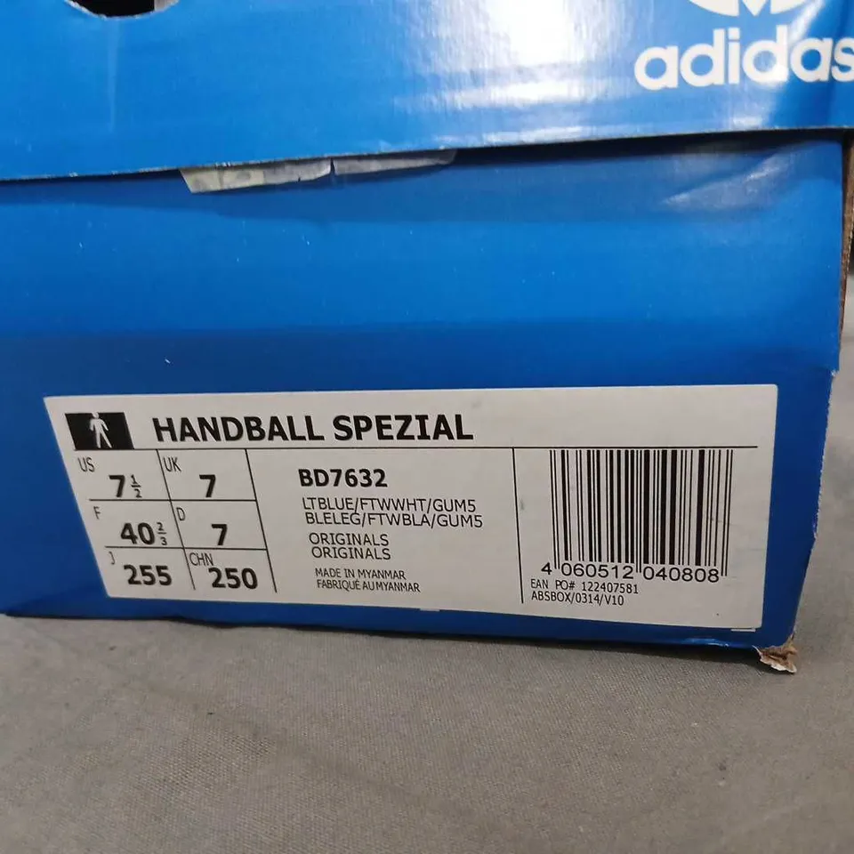ADIDAS HANDBALL SPEZIAL SHOES – LIGHT BLUE SUEDE (BD7632) SIZE 7