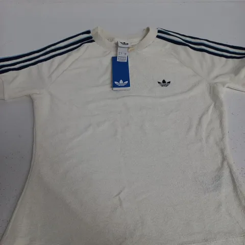 ADIDAS ORIGINALS WHITE SHORT-SLEEVE T-SHIRT SIZE 12/14