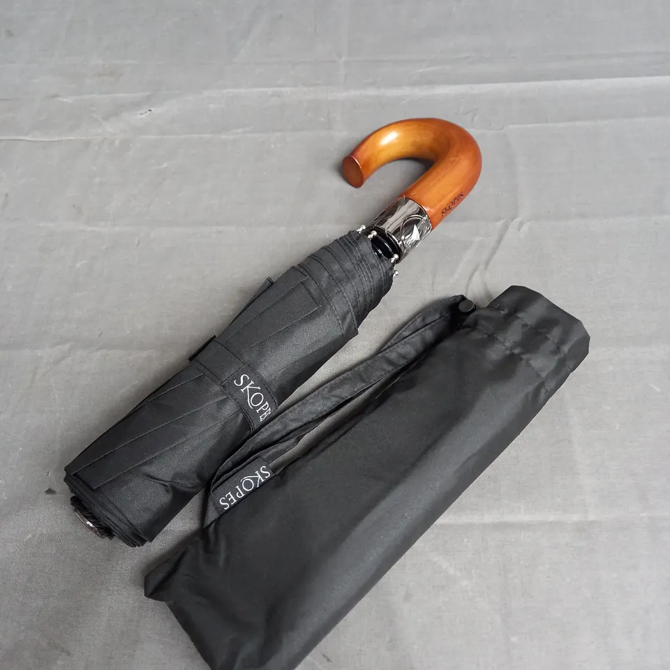 SKOPES POP UMBRELLA IN BLACK/BROWN HANDLE WITH SLEEVE