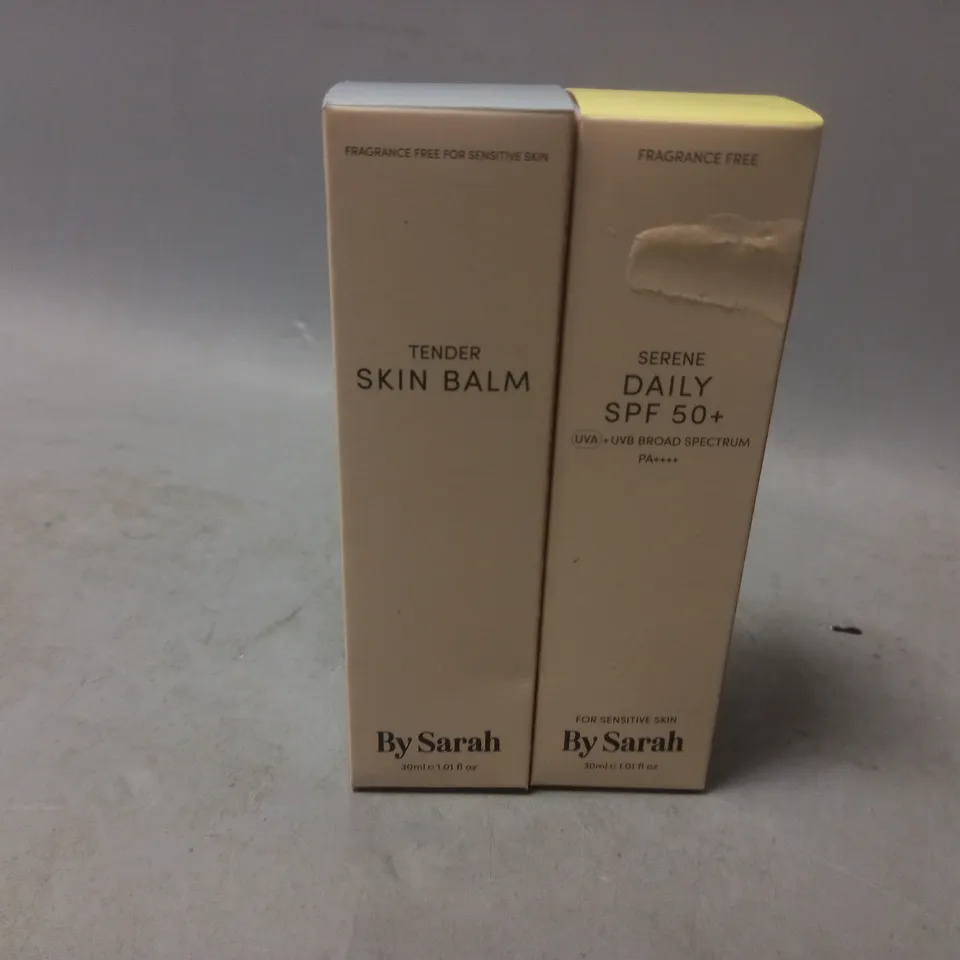 2 BY SARAH BEAUTY PRODUCTS TO INCLUDE SKIN BALM AND DAILY SPF 50+ 