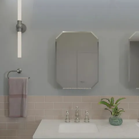 BOXED 45MM X 60MM MEDICINE CABINET MIRROR FIXED