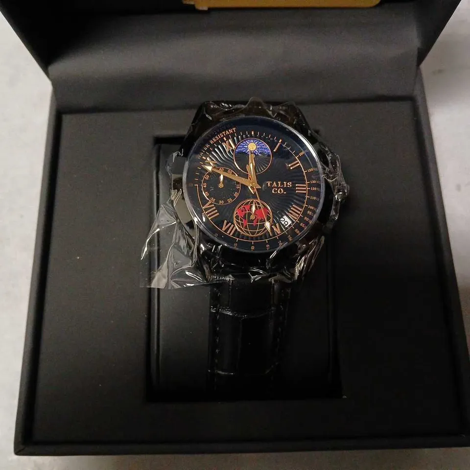 BOXED TALIS CO 7120 CHRONOGRAPH WATCH MOON PHASE MOVEMENT 