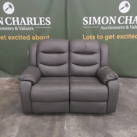 DESIGNER 2 SEATER FAUX LEATHER MANUAL RECLINER SOFA