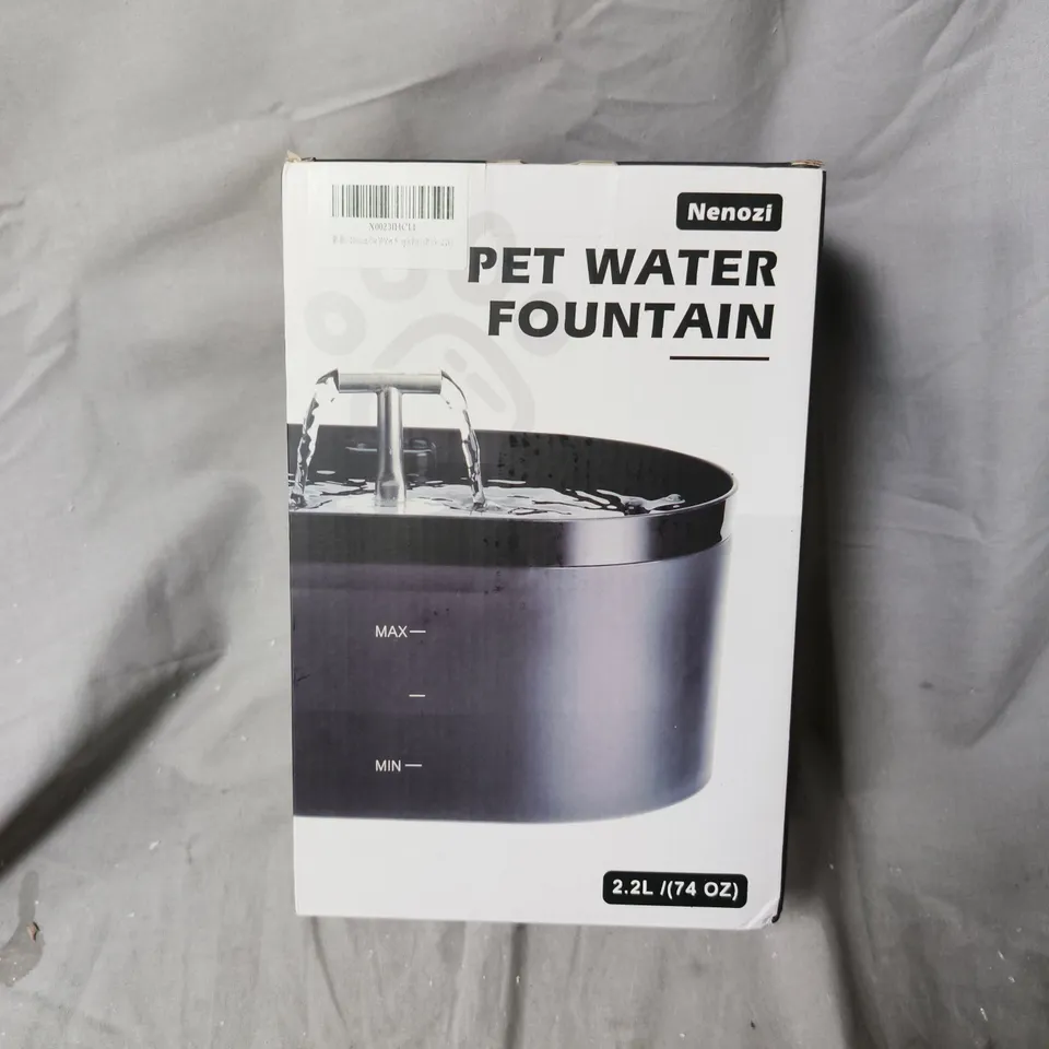 NENOZI PET WATER FOUNTAIN – 2.2L (74 OZ) BOXED