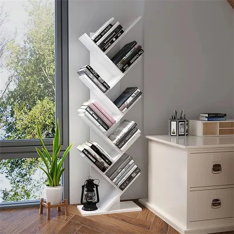 BOXED TROY 127cm H X 40cm W GEOMETRIC BOOKCASE (1 BOX)