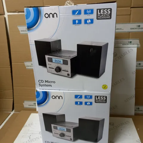 LOT OF 2 ONN CD MICRO SYSTEMS