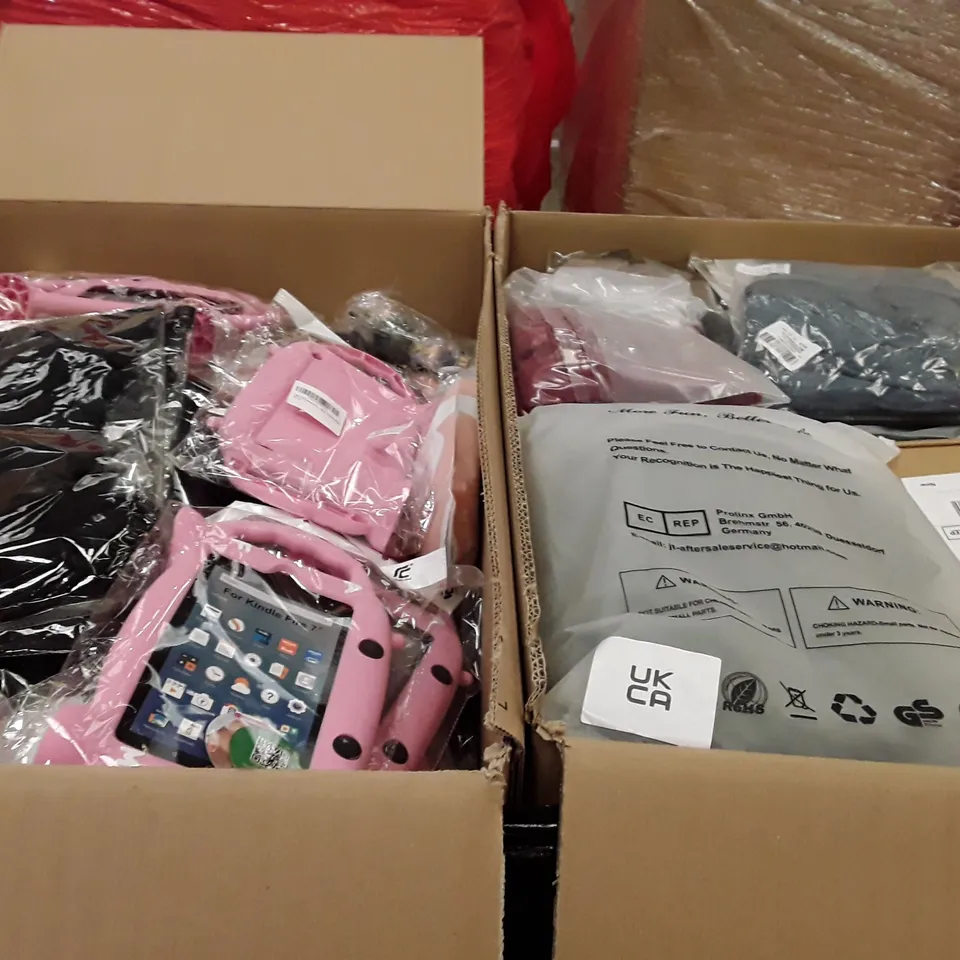 PALLET OF ASSORTED PRODUCTS TO INCLUDE; GRIM REAPER COSPLAY- KINDLE FIRE 7 CASE - EON POWER DOWN ECT
