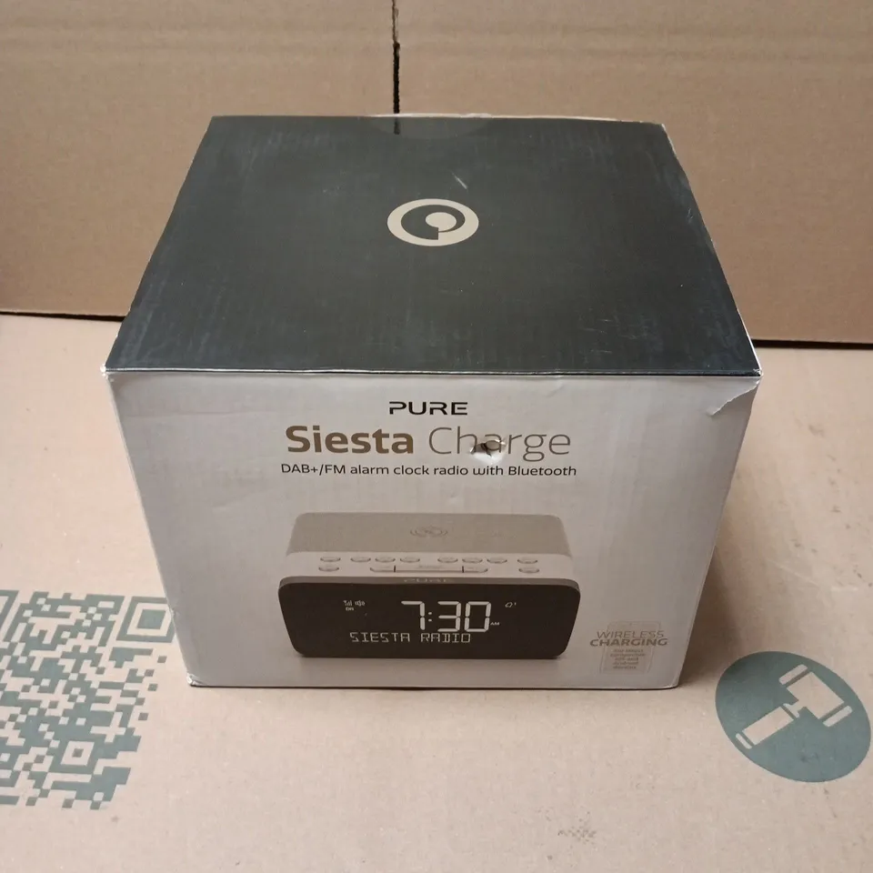 BOXED PURE SIESTA CHARGE ALARM CLOCK RADIO