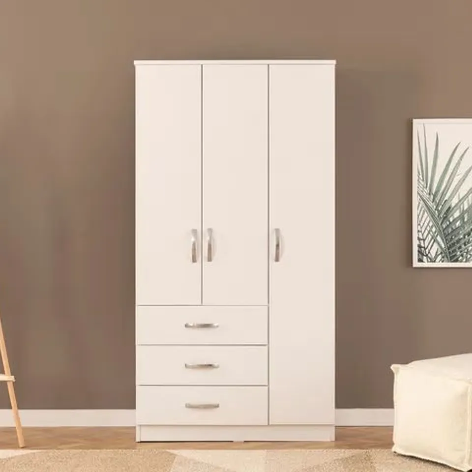 BRAND NEW BOXED VIVENSE SPEY 3 DOOR WARDROBE- WHITE (2 BOXES)