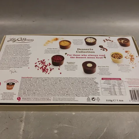 BOXED SEALED LILY O'BRIEN'S DESERTS COLLECTION CHOCOLATES - 210G
