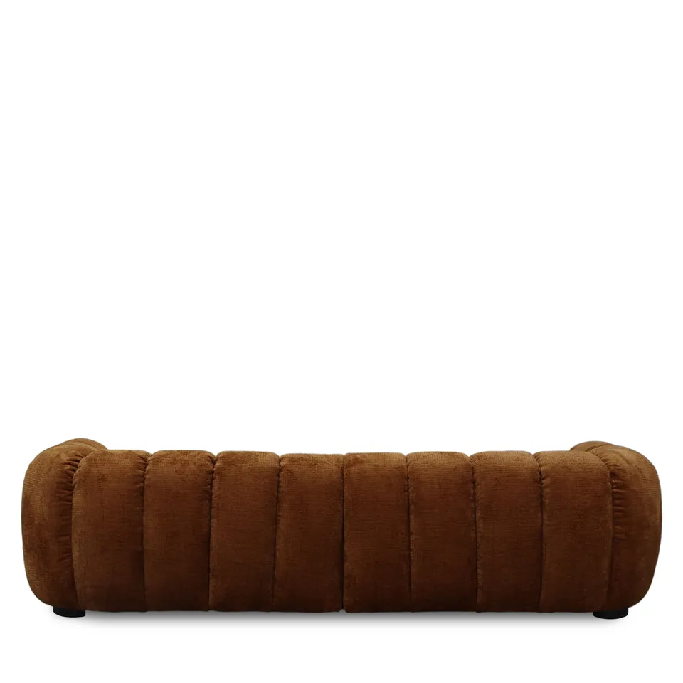 BRAND NEW BOXED DISKA MAXI GRAND 4 SEATER GLAM BLOCK FABRIC SOFA - BURNT ORANGE (2 BOXES)